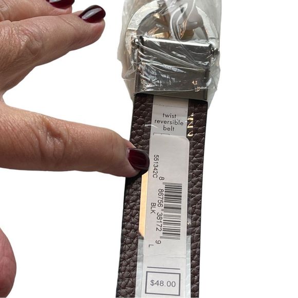 MICHAEL Michael Kors Reversible Leather Monogram Belt Size L - Picture 4 of 7